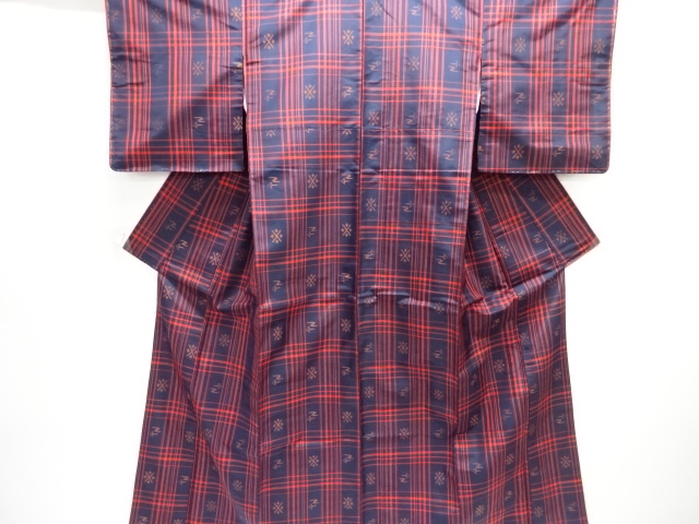 JAPANESE KIMONO / YONEZAWA TSUMUGI / ENSEMBLE / WOVEN GRID